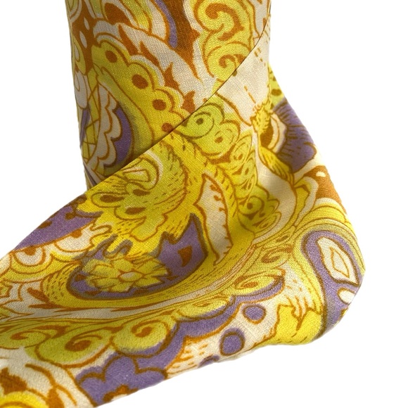 Preppy Twilly Style Scarf in shades of Gold, Yellow and Lilac - Picture 3 of 8